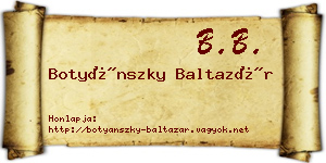 Botyánszky Baltazár névjegykártya